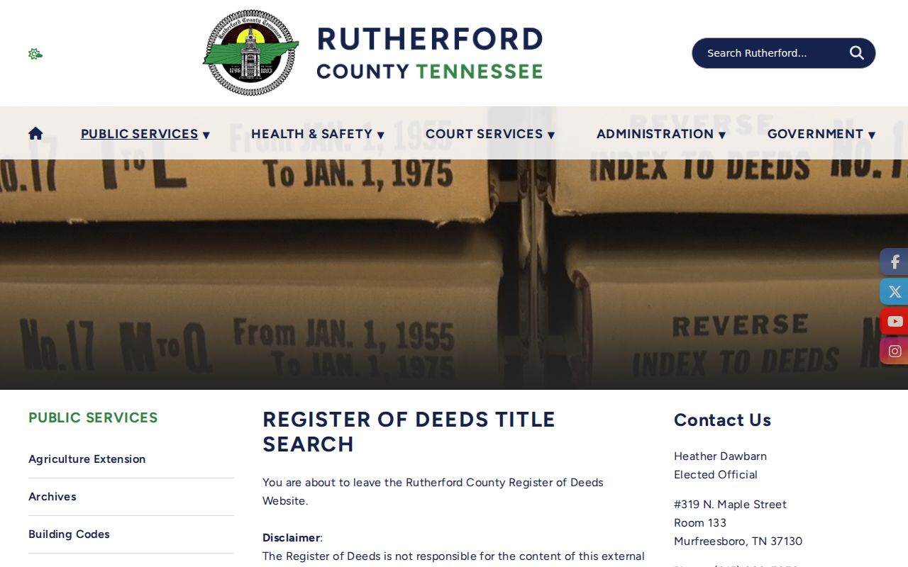 Murfreesboro people search through Register of Deeds title records