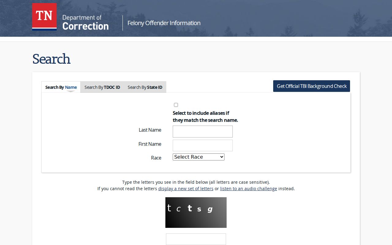 Murfreesboro public records search through the Tennessee FOIL offender form