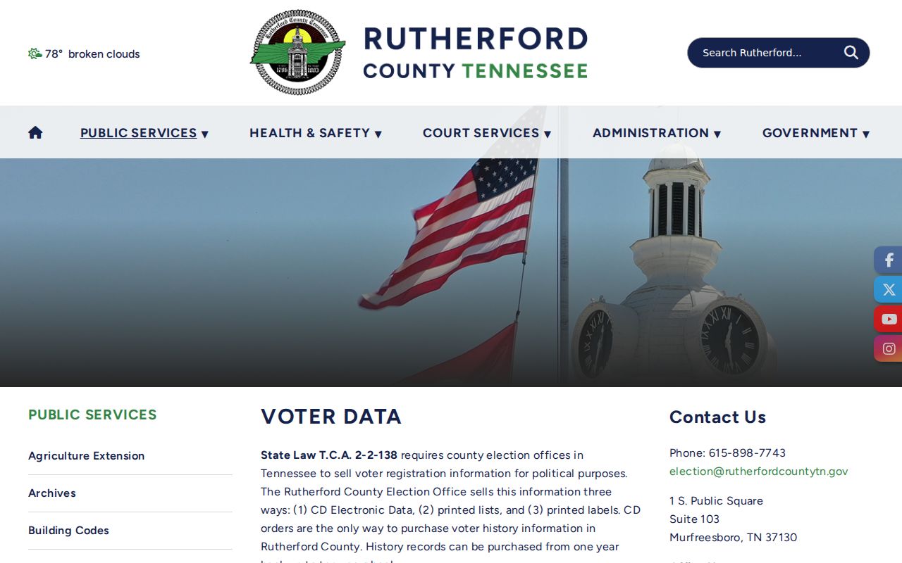 Murfreesboro voter records order instructions from Rutherford County